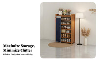 Shoe Shelf with Dust Curtain Space-Saving Multi-Tier Shoe Rack Dustproof Entryway Furniture for Students, Apartment Dwellers, Hallway, Bedroom, Closet