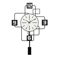 Wall Clock with Geometric Frame Modern for Interior Designers, Homeowners