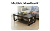 Modern Design Two-Tier Rectangular Table Sturdy Structure Household Furniture Stable Frame Easy Assembly for Office Workers, Apartment Dwellers, Homeowners, Living Room, Reception Area, Lounge