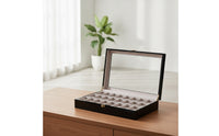 Watch Box with Clear Lid Rectangular Watch Case with Glass Lid Sheltering Organizer for Dresser