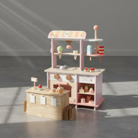 Ice Cream Shop Toy Fine Motor Skills Toy Ice Cream Counter Pretend Play Dessert Stand Playset for Girls