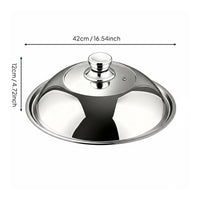 Stainless Steel wok Lid Anti-Spill Universal Frying Pan Cover Cookware Accessory for Kitchen