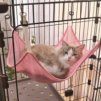 Cat Hammock Hanging Cat Bed and Swing, Breathable Geometric Shape with Cage Hooks, Reversible Pet Accessory for Indoor Cats, Double Sided
