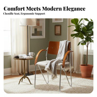 Bauhaus Aesthetic Armchair Upholstered Seat Dining Chair Thickly Padded Vintage Influenced by for Adults, Families, Office