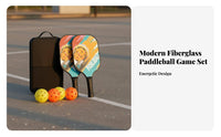 7 Pieces Fiberglass Pickleball Paddles Lightweight Fiberglass Pickleball Racket Kit Anti-Slip Grip Large Sweet Area for Outdoor