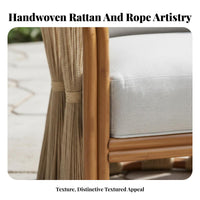 4 Pieces 4-Piece Woven Sofa Collection Weather-Resistant Outdoor Furniture Deep Seating Sturdy Construction for Terrace, Balcony