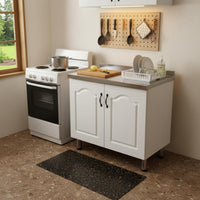 Freestanding Kitchen Cabinet with Sink Easy Installation Freestanding Utility Sink Cabinet Waterproof and Rustproof Stainless Steel Countertop Kitchen