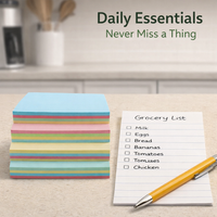 Portable Colorful Reminder Pads Set for Office and School, Heart-Shaped Bulk 4 Colors, Memo Notes for Adults 75x75mm 100 Sheets