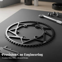 110BCD 4 Bolt Chainring 7-12 Speed Compatible Asphalt Bike Chainring 4 Bolt Cycle Chainwheel CNC Aluminum Alloy Single