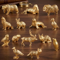 14 Pieces Gold Animal Figurines Shiny Plastic Animal Models Miniature Toy Animals Small for Collectors, Kids, Tabletop Decoration, Desk Display, Classroom