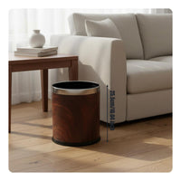 Wood Grain Trash Can Large Capacity Uncovered Top Garbage Can for Living Room