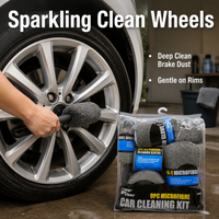 9 Piece Car Cleaning Kit, Microfibre Car Detailing Kit with Wash Mitt, Wheel Brush & Cleaning Sponge, Car Washing Products for Enthusiasts
