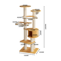 Cat Perch with Scratching Posts Solid Wood Multi-Level Pet Perch All Seasons Pet Furniture for Kittens