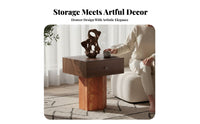 Sofa Side Table Wabi-Sabi Aesthetic Mushroom-Shaped Storage Table Vintage Look Multi-Functional for Bedroom, Study