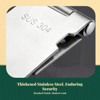 Stainless Steel Door Latch, 90-Degree Right Angle No-Drill Lock, Security Bolt for Interior & Exterior Doors, Household Security
