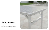 Bi-Fold Rectangular Table Foldable Design Portable Furniture Indoor/outsidedoor Use Easy to Clean for Campers, Home