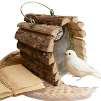 Outdoor Birdhouse Hanging Garden Ornament Handmade Wooden Birdhouse Garden Wild Bird Feeder House