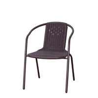 Outdoor Patio Woven Rattan Style Plastic Dining Chair for Garden Balcony Cafe