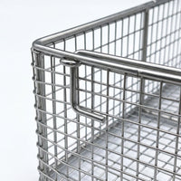 Hanging Basket Metal Wire Storage for Pantry Organisers and Garage 304 Stainless Steel with Handle for Kitchen Cupboards
