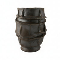 Ceramic Vase Antique Style Sculptural Vase Textured Vessel for Decorators, Homeowners, Console Table, Bookshelf, Entryway