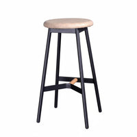 Backless Round-Top Stool Minimalist Design Bar Chair Stable Base for Pub, Office