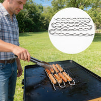 创意304不锈钢 BBQ Sausage Roller Rack 户外厨房烧烤香肠滚轴架