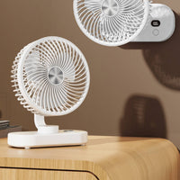 Adjustable Head Rechargeable Fan with Digital Display 5 Speed Settings USB Desk Fan for Students, Office Workers, Dormitory, Bedroom, Kitchen, Camping