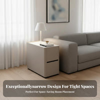 Narrow Opening Cabinet Slim Design Side Table Space Saving Accessible Shelf for Homeowners, Adults, Living Room, Small Areas