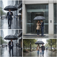 Wind-Resistant Umbrella with 24 Ribs Windproof Umbrella with Double Canopy Sturdy Large for Commuters