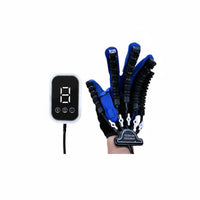 Adjustable Intensity Robotic Rehabilitation Glove Digital Display Controller Robotic Rehab Glove Mirror Mode Electric Finger Exerciser Portable Design for Elderly, Home Use