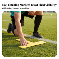 18 Pieces Flat Point Marker Set Indoor & Outdoor Use Court Perimeter Lines Portable Sports Marker Markers for Athletes, PE Teachers