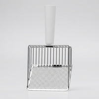 Litter Scooper and Waste Scooper, Metal Scooper with Base and Long Handle, Efficient Litter Sifter for Cat and Dog Owner Use