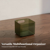 Clear Partitioned Container adaptable Desktop Organizer Space-Saving