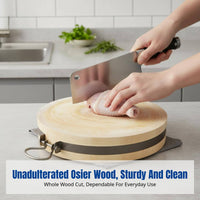 Round Chopping Board, Durable Birch Wood Cutting Board, Thickened for Home & Commercial Use