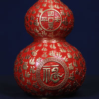 黄铜百福葫芦红色摆件工艺品福星高照可开盖家居客厅空心葫芦装饰
