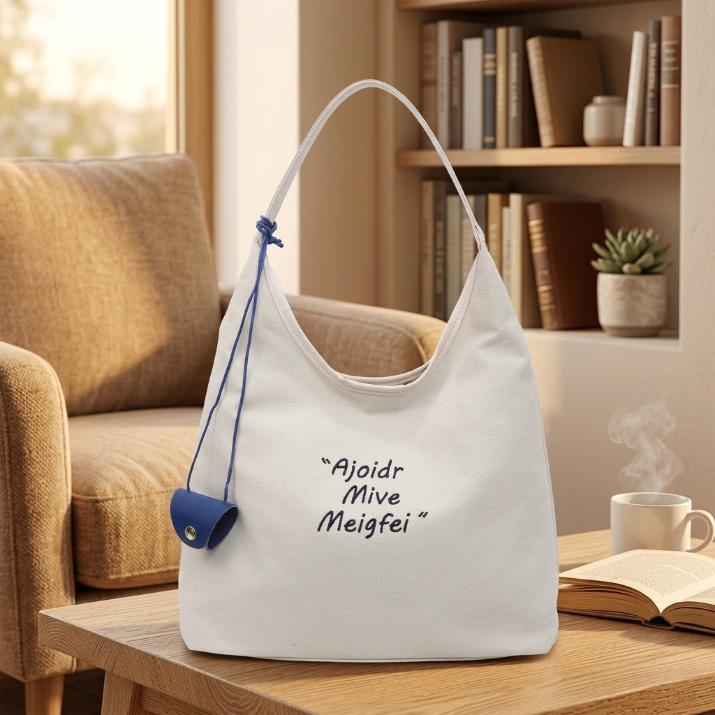 Tote Bag for Women in a Soft Canvas Tote Bag Style, Large Tote Bag with a Dumpling Shape and Snap Closure, Crossbody Bag for Travel, 1 Pack