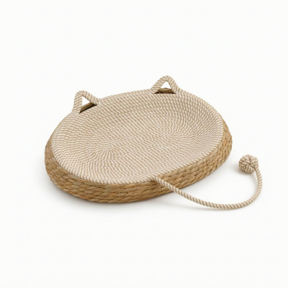 Cat Basket Bed Oval Cat Bed with Scratching Board Soft for Indoor