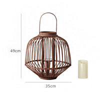 Lantern with Handle Vintage Holder Natural for Patio