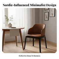 Upholstered Armchair with Wood Legs Nordic Design Dining Chair Modern Minimalist Easy Assembly for Hoteliers, Hotel, Living Room