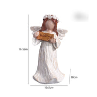 Angel Figurine Floral Crown Welcome Angel Figurine Resin