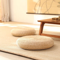 Japanese Straw Woven Thick Cushion for Tea Ceremony, Meditation, Worship, Tatami Mat, Window Seat