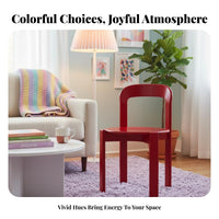 Rounded Supportrest Chair Sturdy Wood Frame Dining Seat Multi-Color Choices Indoor Seating for Families, Homeowners, Kitchen, Living Room, Home Office