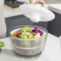 Press-Type Vegetable Dehydrator Salad Spinner Large Capacity Rotating Drain Basket