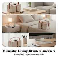 Rectangular Home Decor Reinforced Corners Woven Tissue Box Cover Handled Tissue Box Cover for Desktop