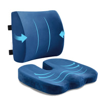 Ergonomic Memory Foam Seat Cushion waist Support Pillow Set Breathable Back Support Pillow for Drivers, Travel