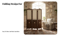 Korean Design 3-Panel Folding Screen Foldable Design 3-Panel Partition Pastoral Theme Room Divider Privacy Protection for Apartment Dwellers, Interior Decorators, Telecommuting Workers, Bedroom, Home Away Fromice, Videoconference Calls