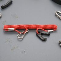 Coiled Outboard Engine Kill Switch Cord Spiral Elastic Engine Kill Switch Lanyard Red Outboard Engine Lanyard