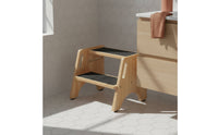 Wooden Step Stool with Handholds Stable Furniture Compact for Toddlers