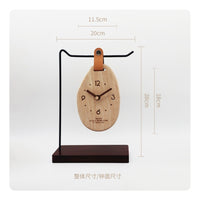 Wooden Clock Ornament Quartz Standing Desktop Clock Analog for Bedside Table