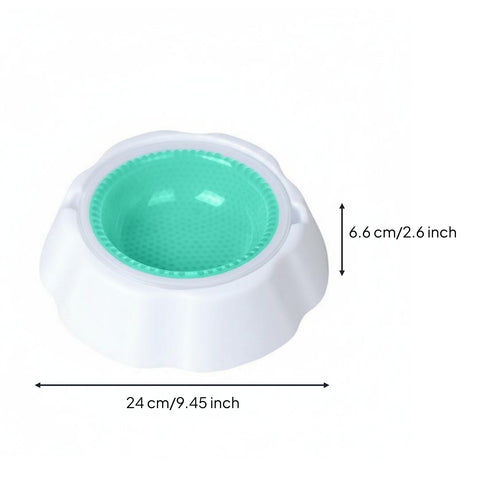 Round Pet Cooling Bowl Low and Wide Pet Gear Raised Rim for Feeding
